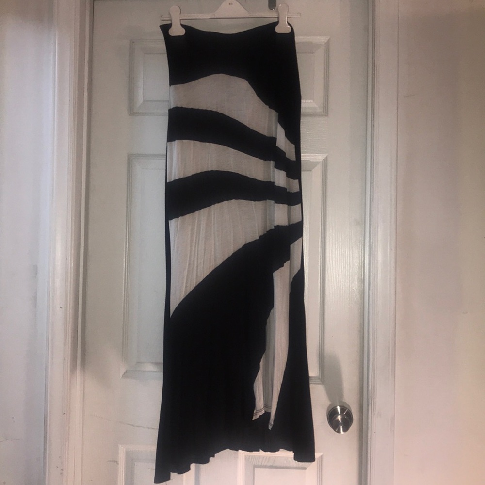 Black and white skirt.
